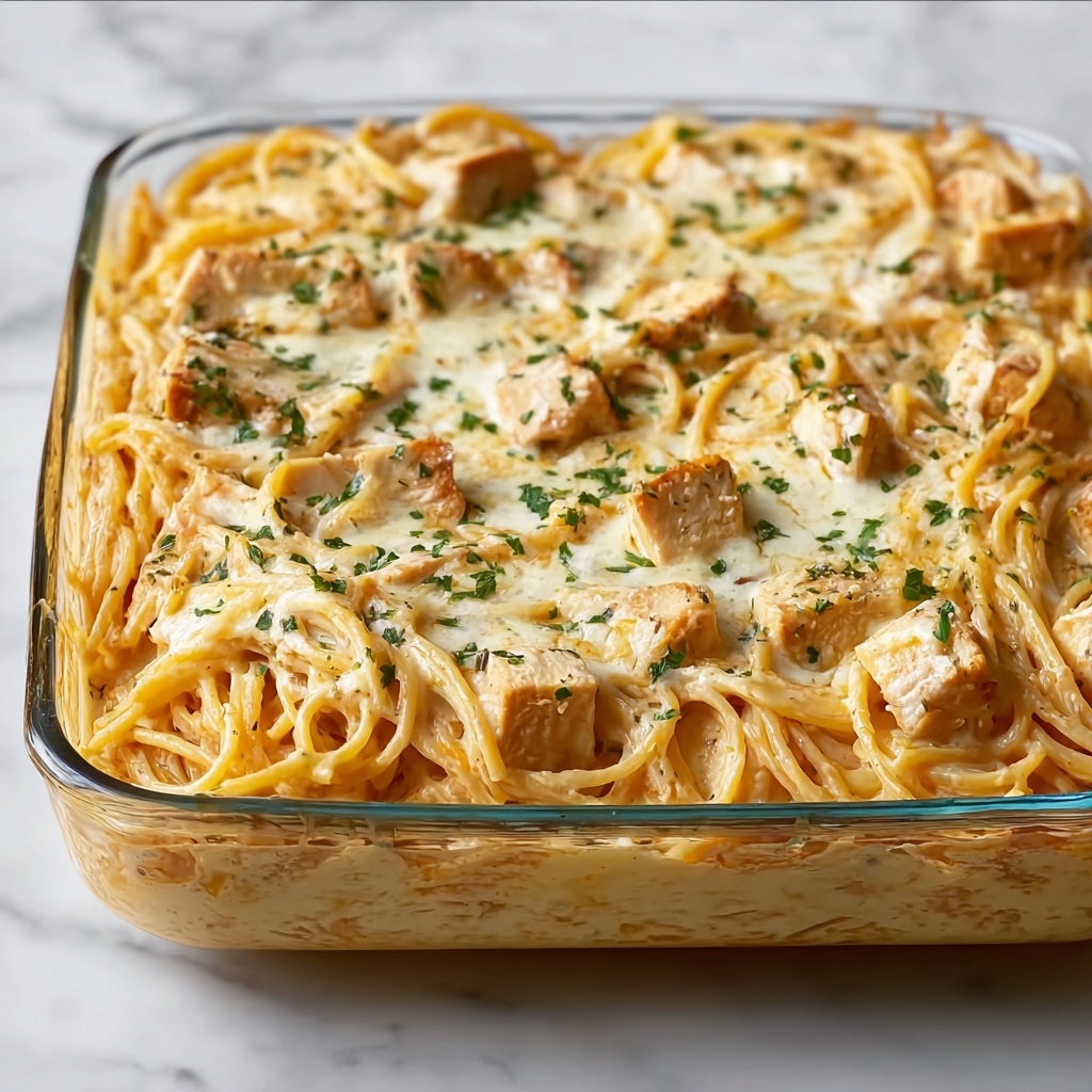 Creamy Chicken Spaghetti Bake Recipe - Recipe Image