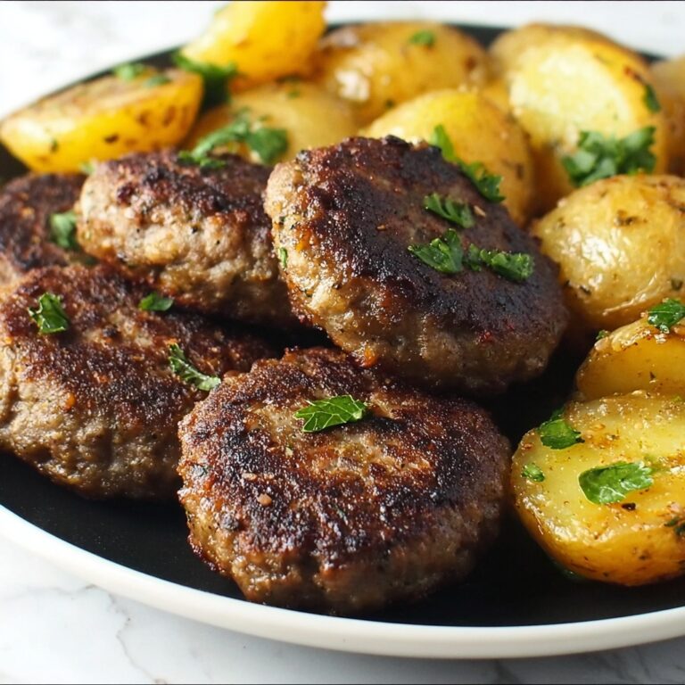 Mini Meat Patties with Pan-Fried Potatoes Recipe