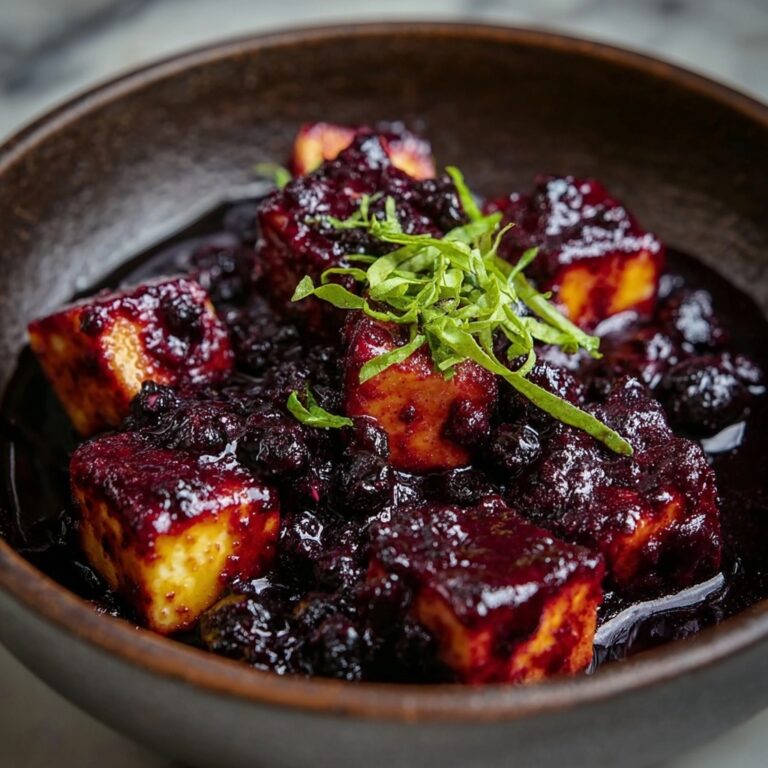 Blackberry Glazed Tofu with Black Pepper & Chili Recipe