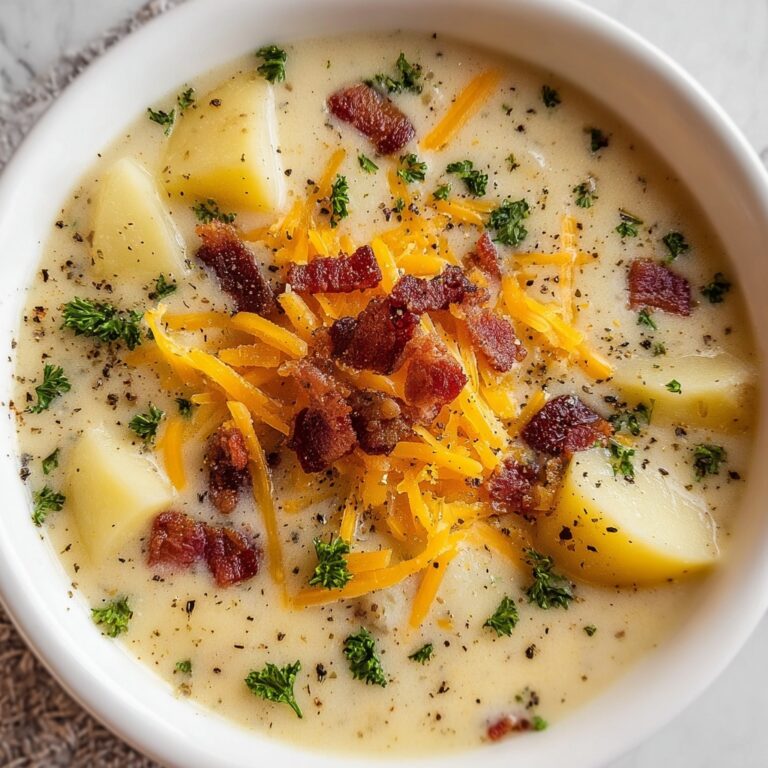 Crockpot Potato Soup with Bacon, Cheddar, and Fresh Parsley Recipe
