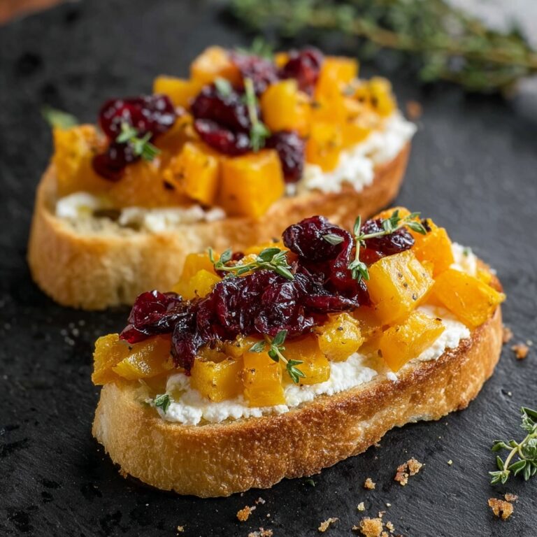 Butternut Squash Cranberry Goat Cheese Crostini Recipe