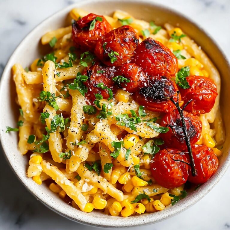 Pasta with Cherry Tomatoes, Roasted Red Peppers, and Corn Recipe
