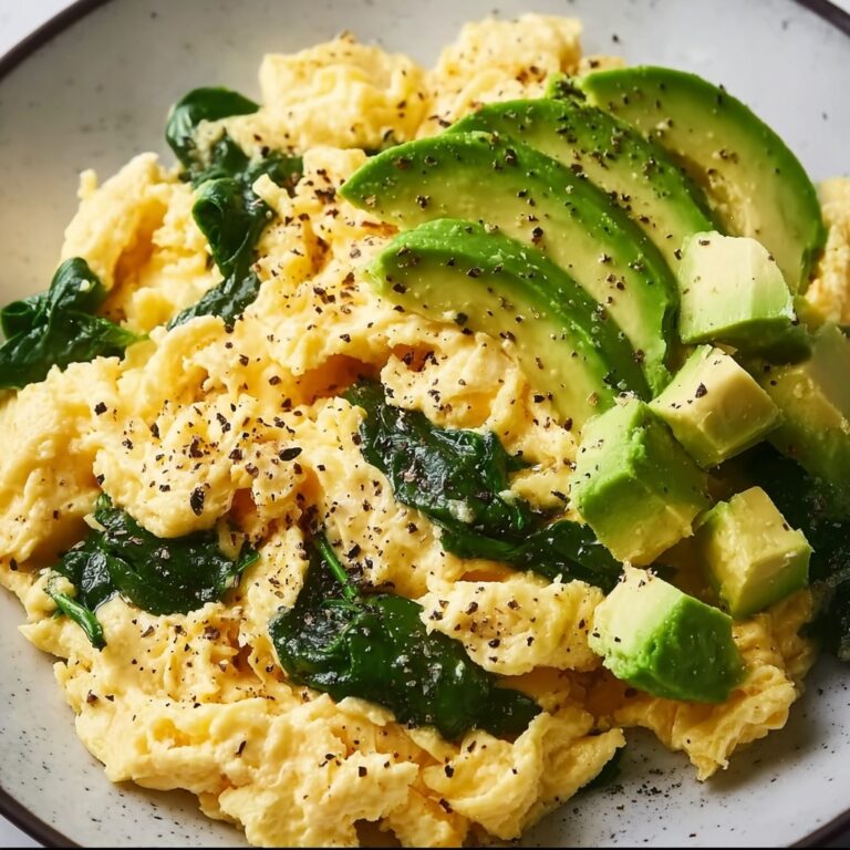 Creamy Spinach and Avocado Scrambled Eggs Recipe