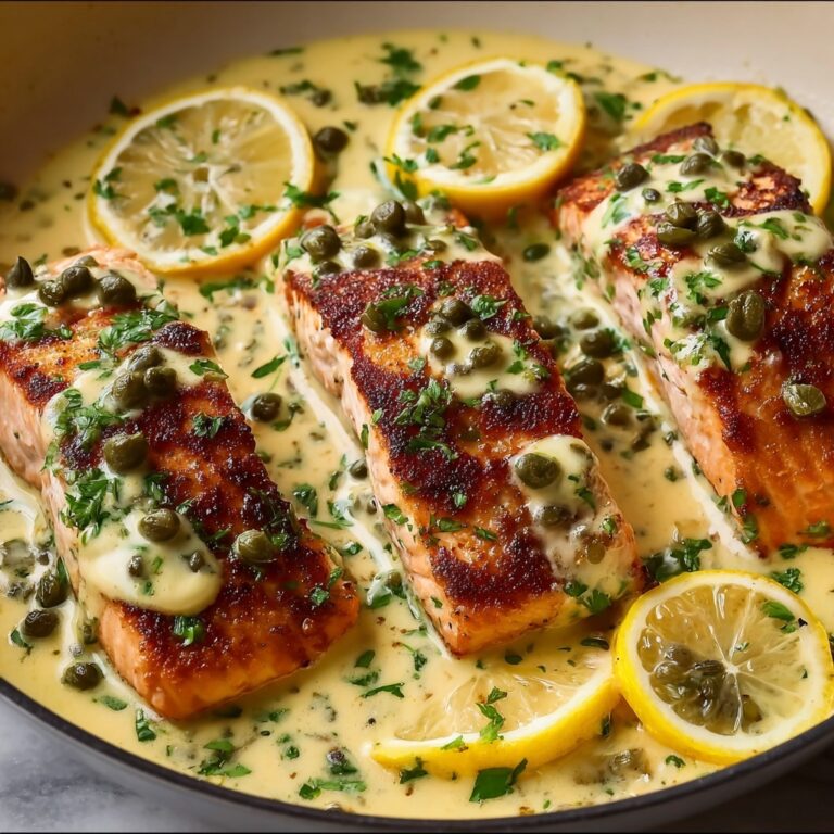 One-Pan Creamy Lemon Caper Butter Salmon Recipe