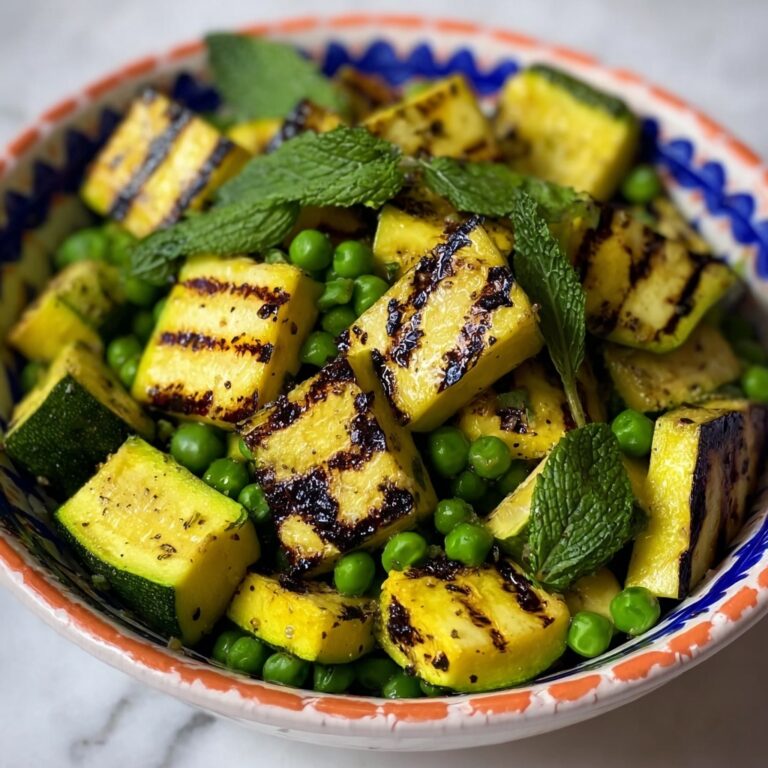 Grilled Zucchini, Halloumi, and Pea Salad with Mint, Dijon, and Lemon Recipe