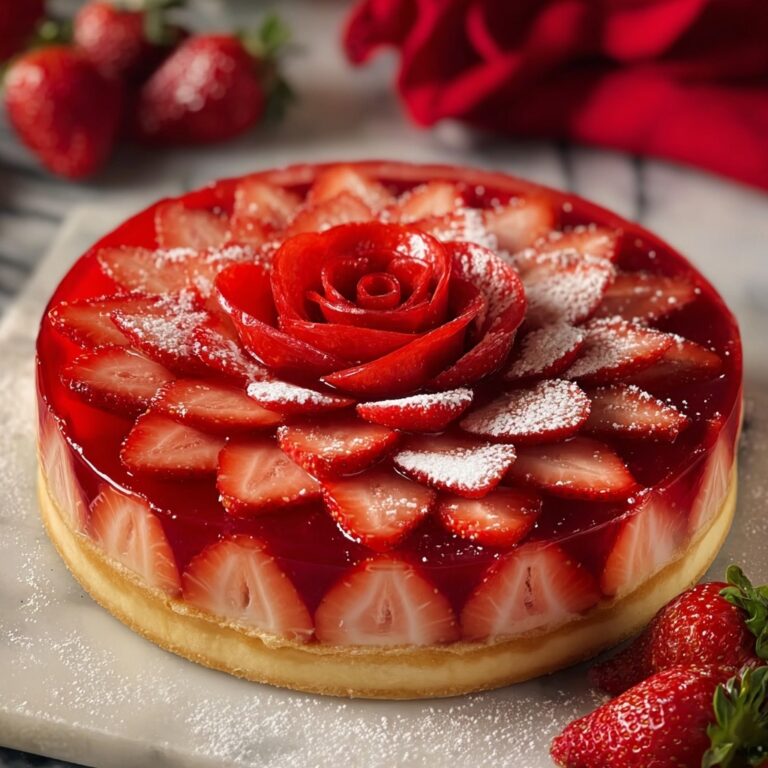 Strawberry Rose Tart with Custard Cream Recipe