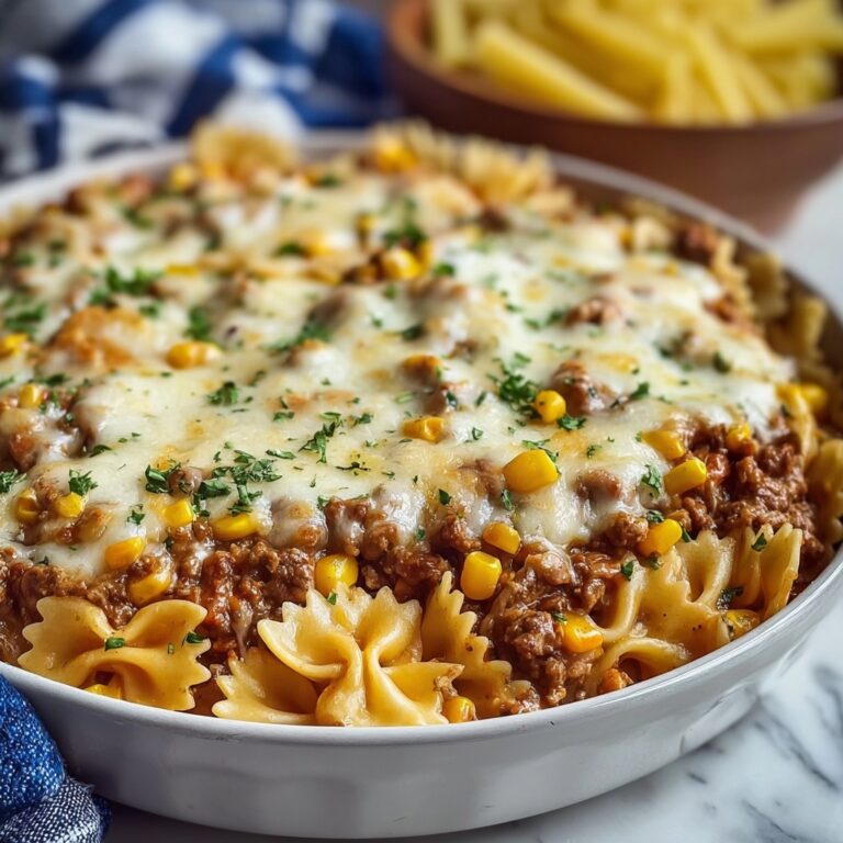 Garlic Butter Ranch Beef and Roasted Corn Bowtie Casserole Recipe