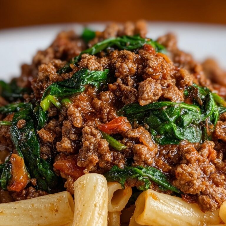 One-Pan Ground Beef and Spinach Pasta Recipe