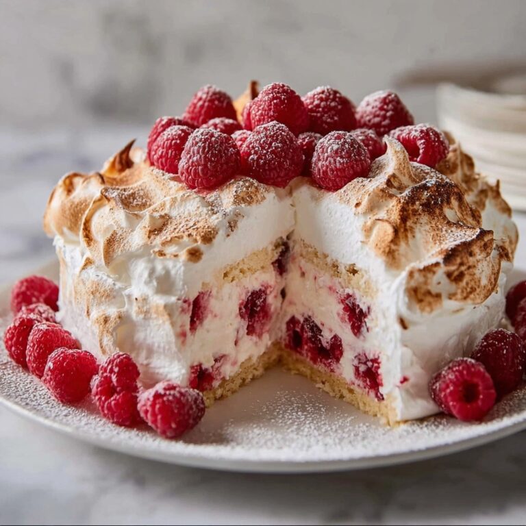 Meringue Roulade with Raspberries Recipe