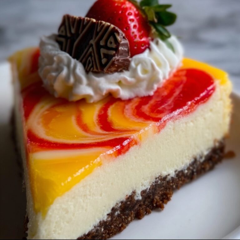 No-Bake Orange Pineapple Swirl Cheesecake Recipe