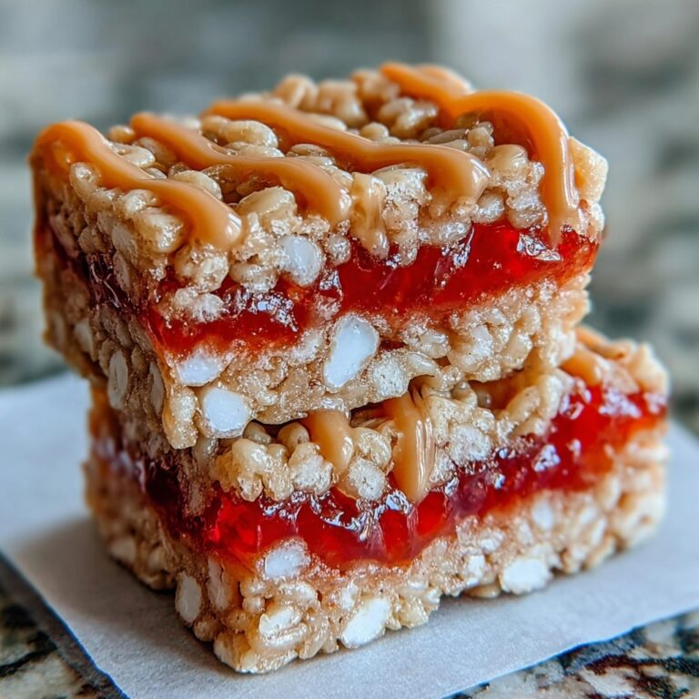 High-Protein Peanut Butter & Jelly Rice Krispie Bars Recipe