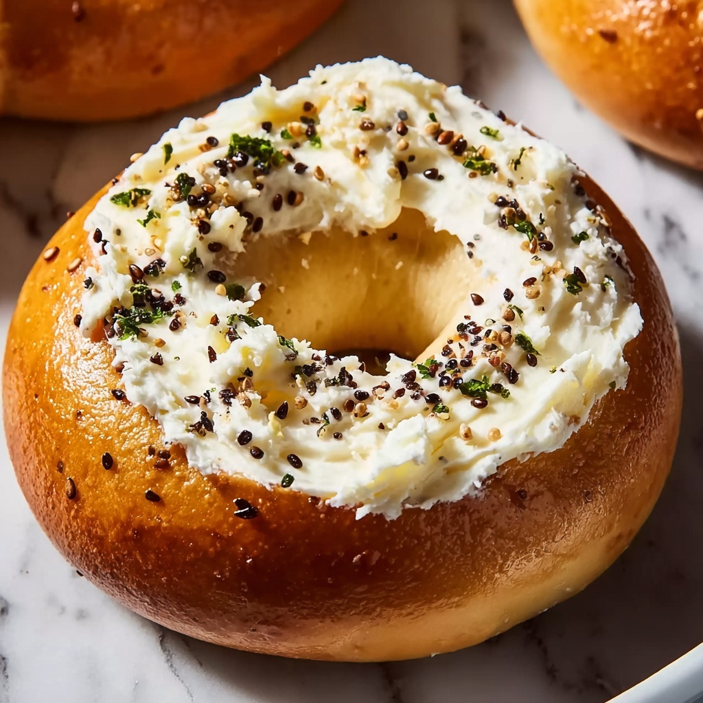 Cream Cheese Stuffed Garlic Bagels Recipe - Recipe Image