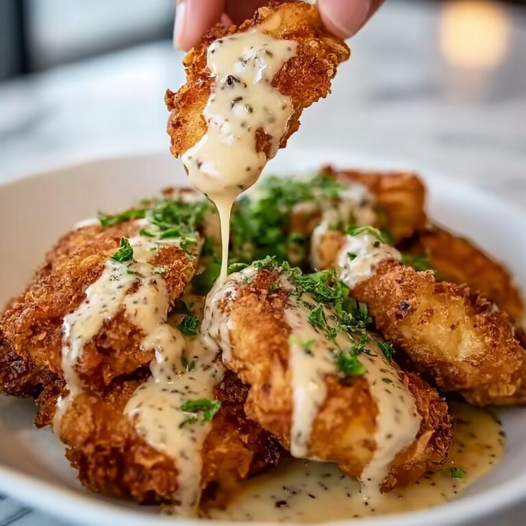 Crispy Parmesan Chicken with a Rich Garlic Sauce Recipe