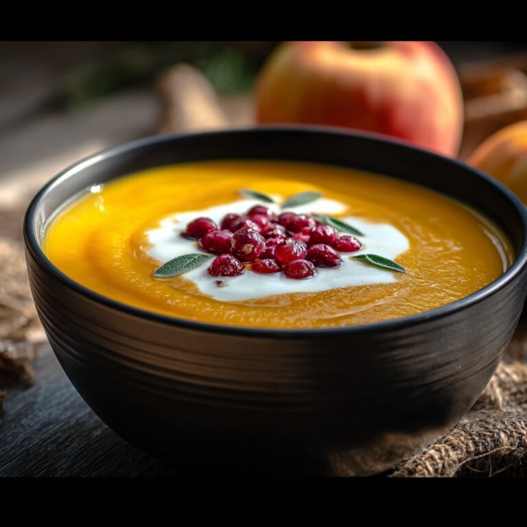 Roasted Butternut Squash Soup with Cream Cheese and Cranberries Recipe