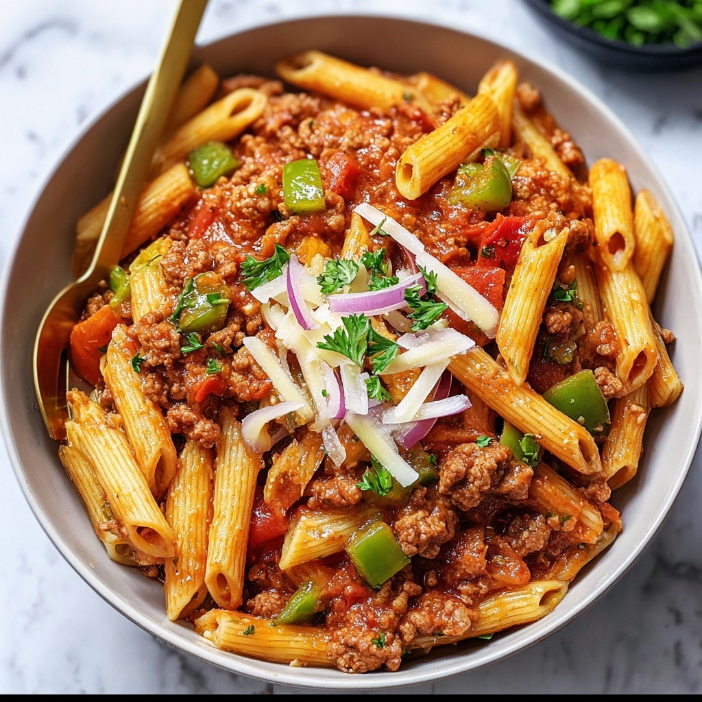Instant Pot Enchilada Pasta with Ground Beef and Bell Peppers Recipe - Recipe Image