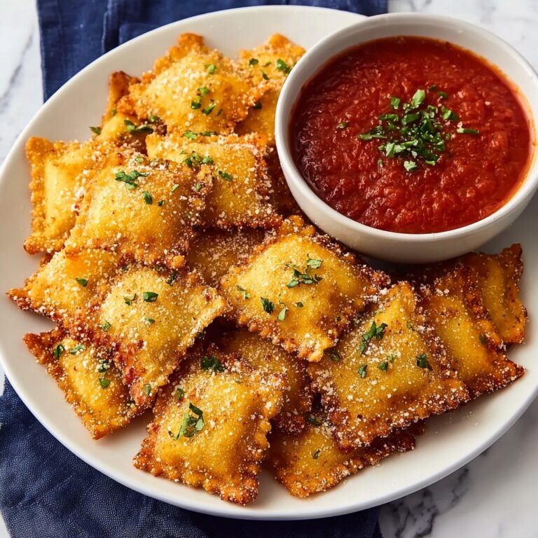 Air Fryer Crispy Ravioli with Parmesan and Marinara Recipe