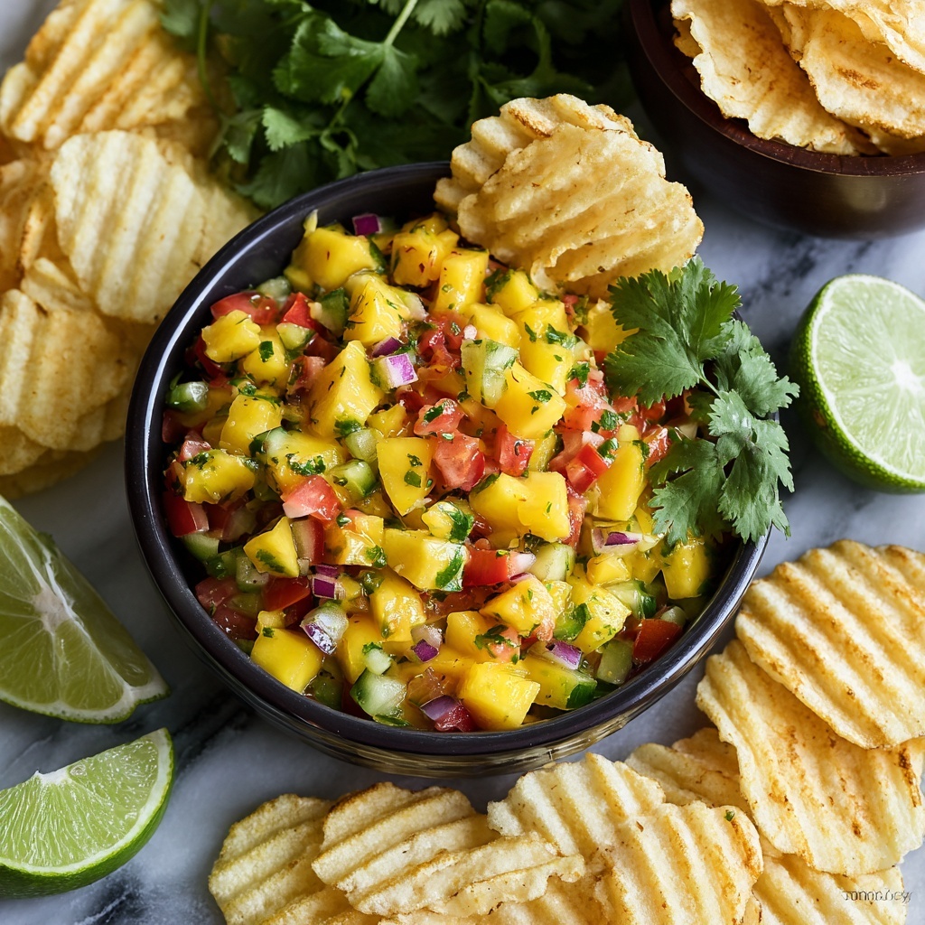 Grilled Pineapple Salsa with Cinnamon Chips Recipe - Recipe Image