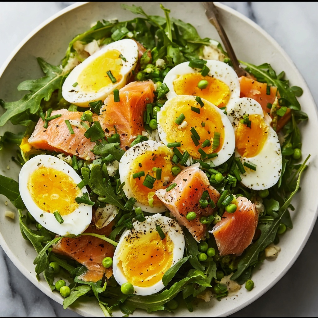 Smoked Salmon Salad in Creamy Caper Chive Dressing Recipe - Recipe Image