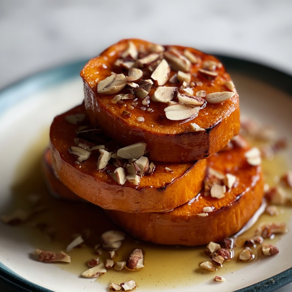 Sticky Maple Sweet Potato Stacks with Garlic & Almond Butter Recipe - Recipe Image
