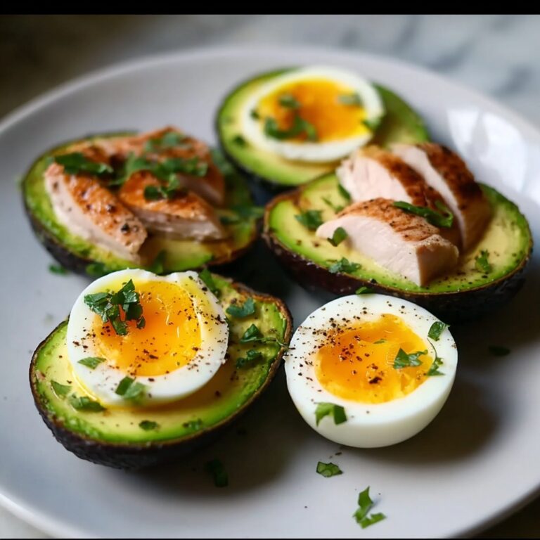 Baked Avocado Eggs with Turkey Slices Recipe