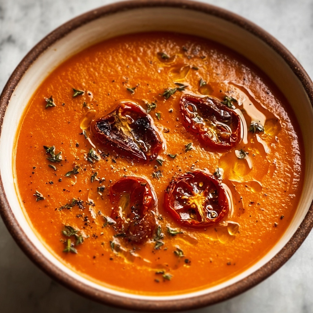 Creamy Roasted Garlic Tomato Soup Recipe - Recipe Image