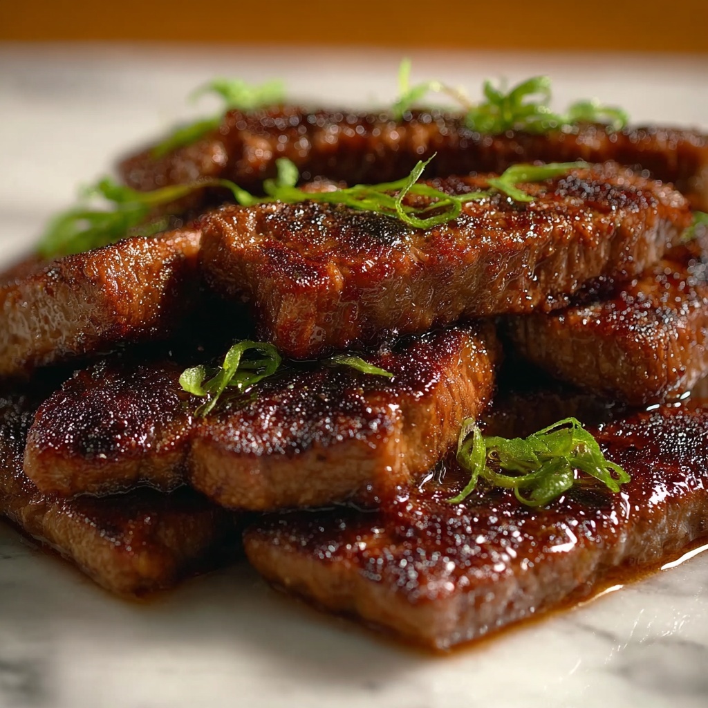 Grill Pan Honey Glazed Steak Strips Recipe - Recipe Image