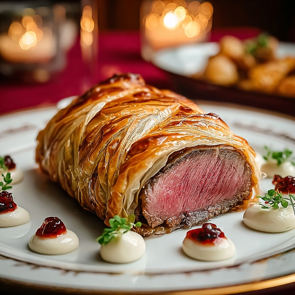 Classic Beef Wellington with Mushrooms and Puff Pastry Recipe - Recipe Image