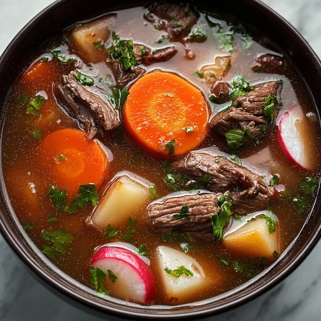 Beef Soup with Carrots and Radish Recipe - Recipe Image
