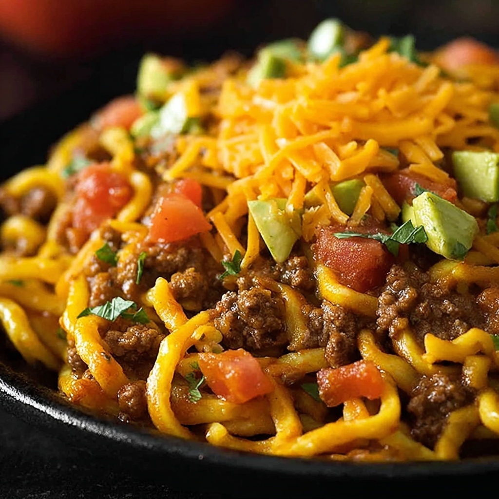 Cheesy Beef Taco Pasta Recipe - Recipe Image
