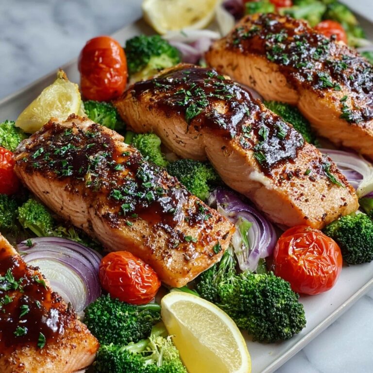 Dijon Salmon with Roasted Vegetables Recipe