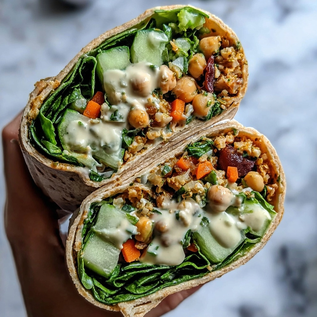 Vegan Lemon Tahini Chickpea Wraps Recipe - Recipe Image