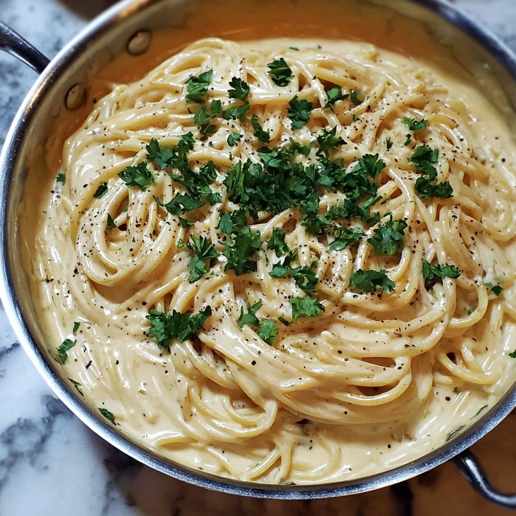 Creamy Garlic Parmesan Spaghetti Recipe - Recipe Image