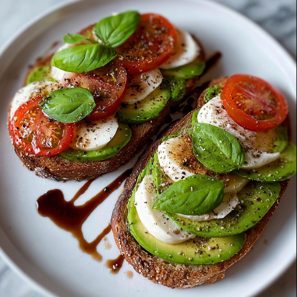 Avocado Caprese Toast Recipe - Recipe Image