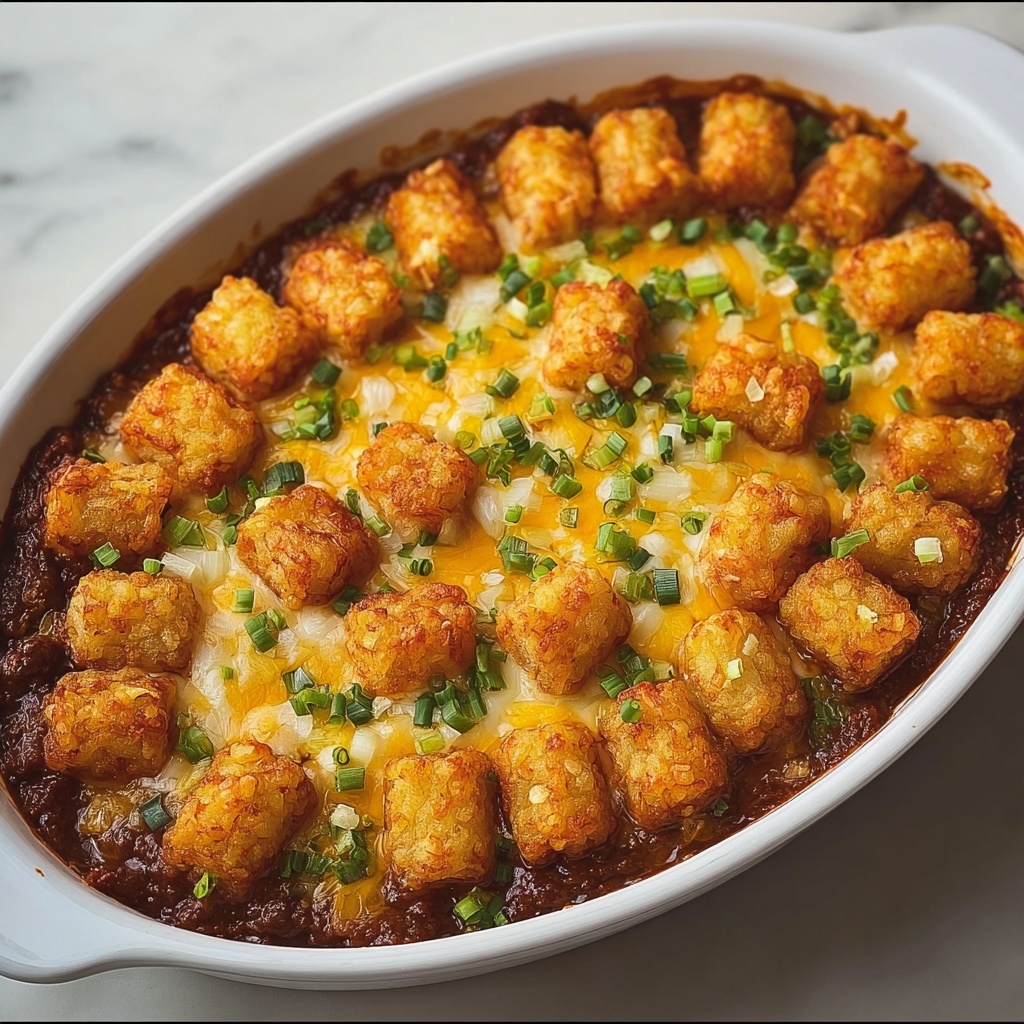 Crispy Tot Chili Casserole Recipe - Recipe Image