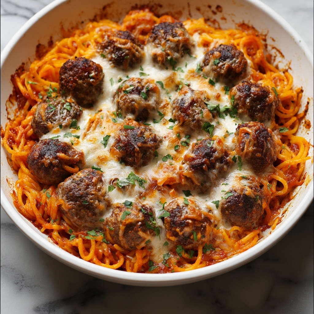 Cheesy Meatballs and Rice Casserole Recipe - Recipe Image