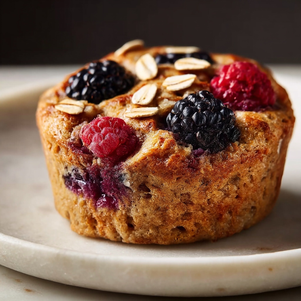 Healthy Berry Oatmeal Protein Muffins Recipe - Recipe Image