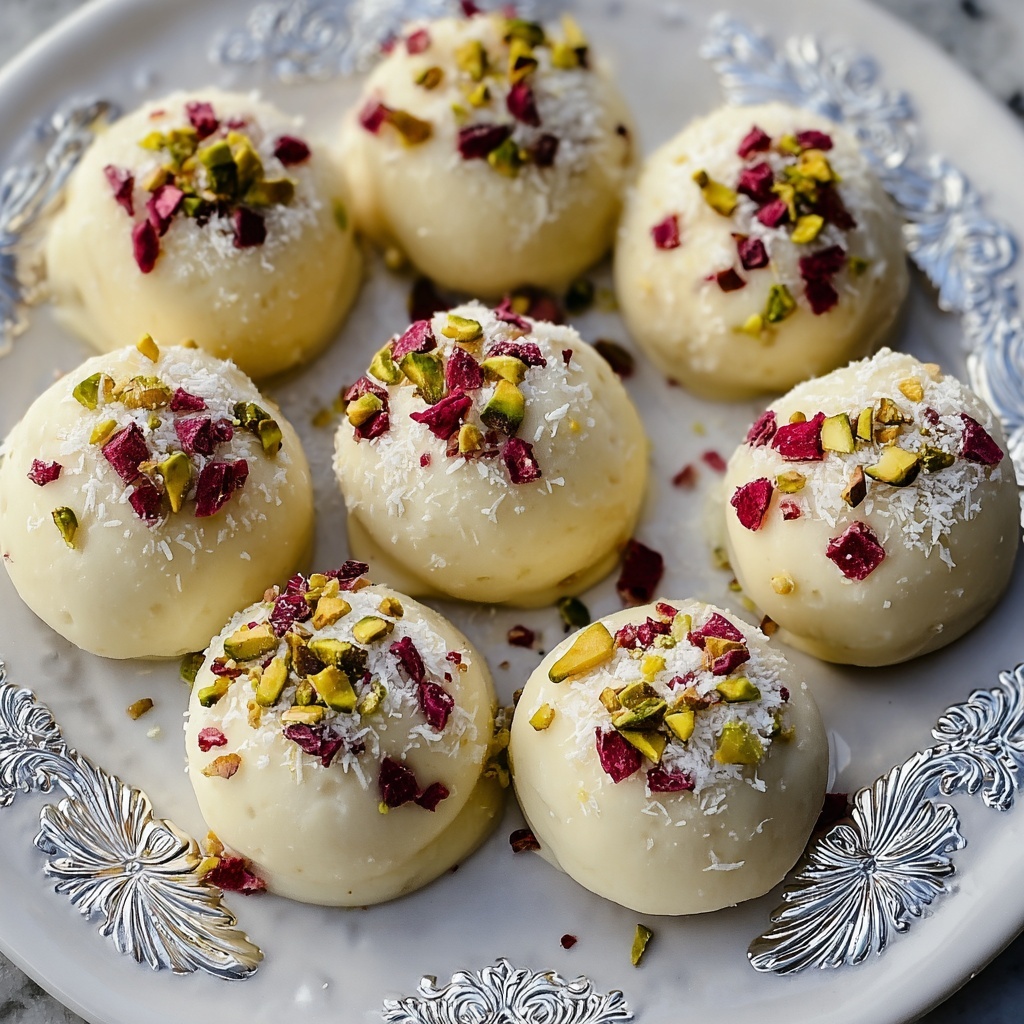 Cranberry Pistachio White Chocolate Truffles Recipe - Recipe Image