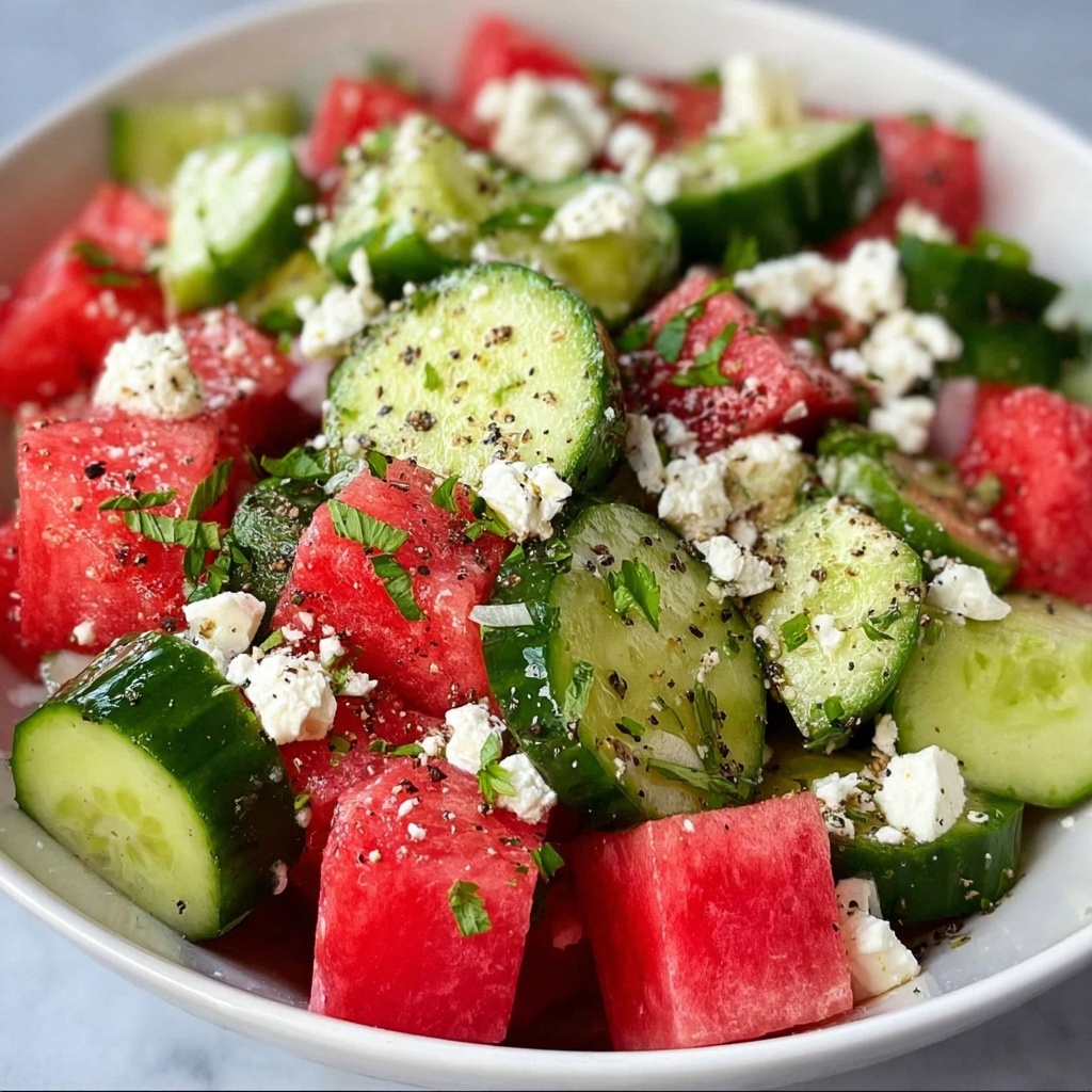 Watermelon Feta Cucumber Salad Recipe - Recipe Image