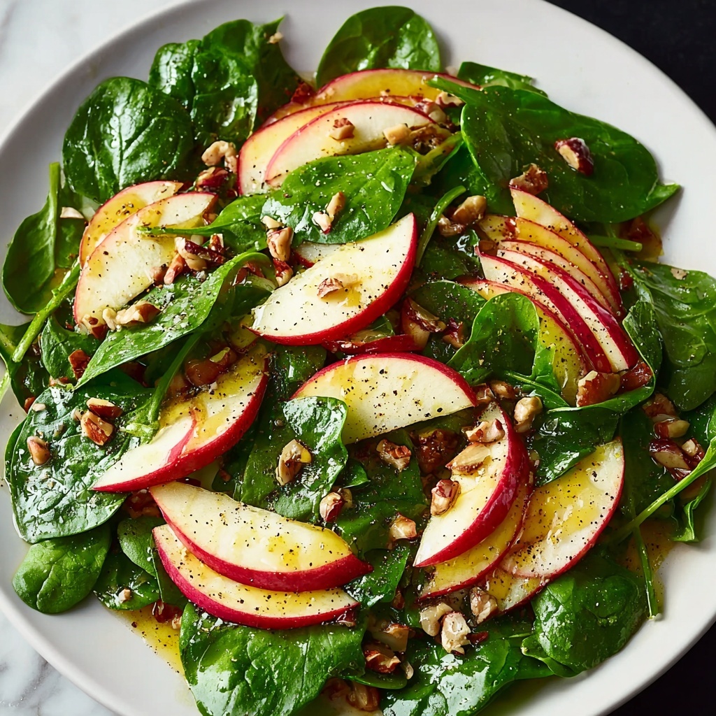 Apple Spinach Salad with Honey-Mustard Lemon Dressing Recipe - Recipe Image