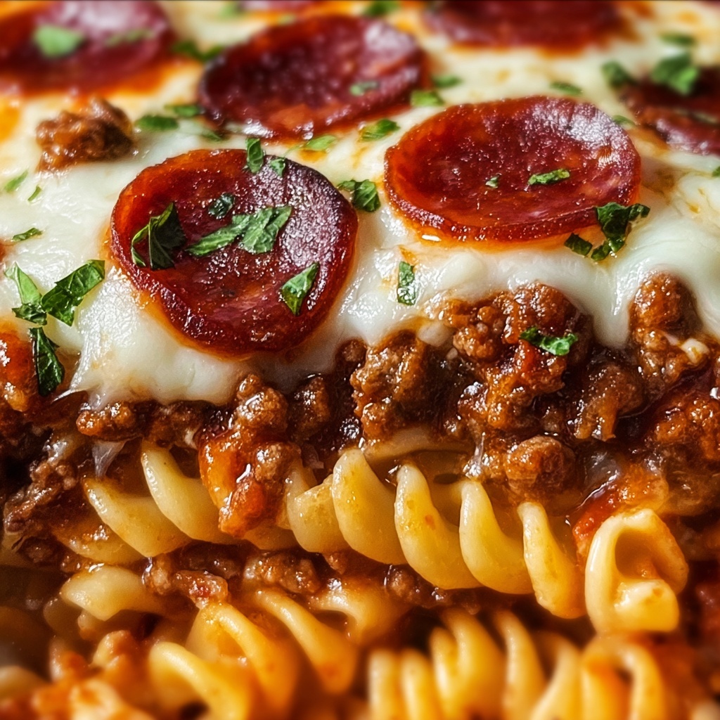 Cheesy Beef and Pepperoni Pasta Bake Recipe - Recipe Image