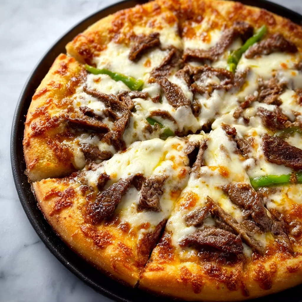 Philly Cheesesteak Pizza Recipe - Recipe Image