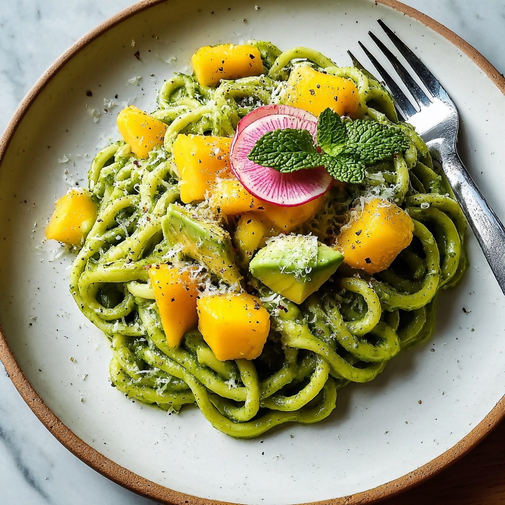 Zoodles with Avocado and Mango Sauce Recipe - Recipe Image