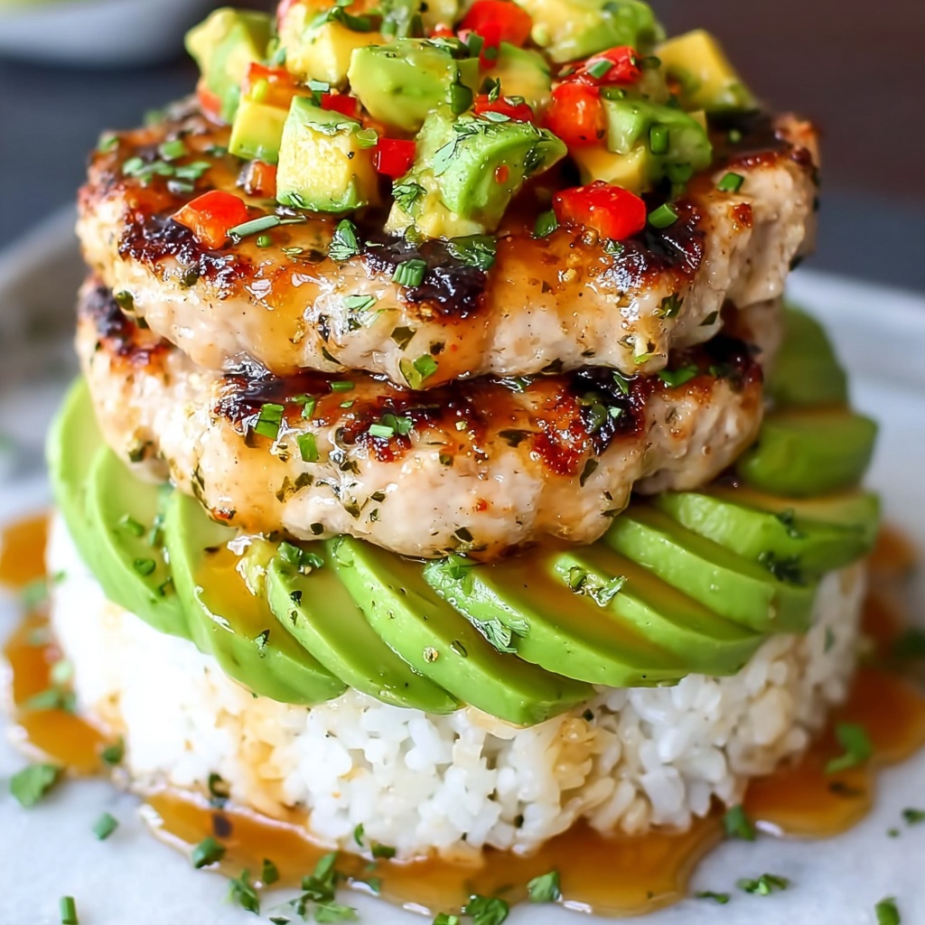 Honey Lime Chicken & Avocado Rice Stack Recipe - Recipe Image