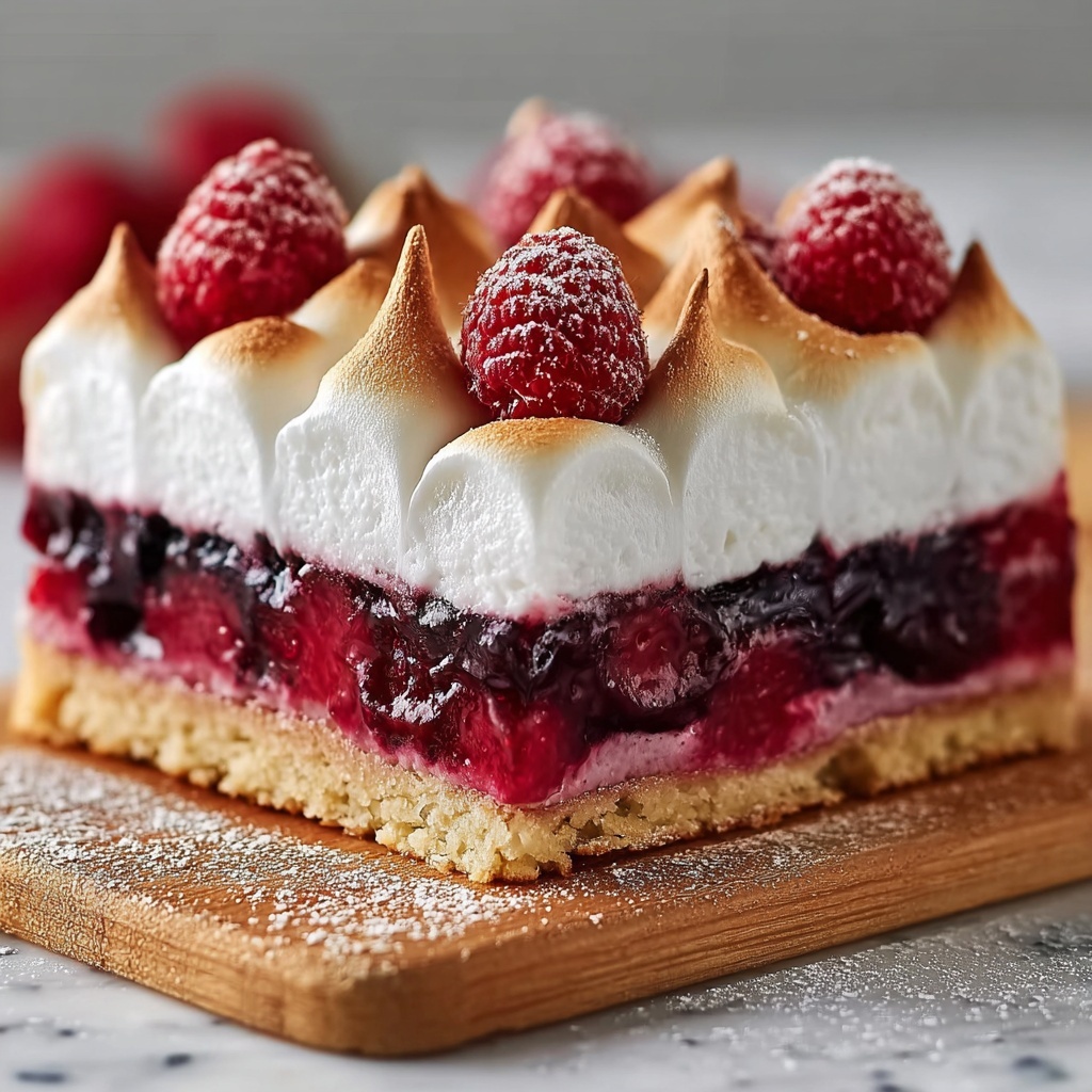 Double Raspberry Meringue Bars Recipe - Recipe Image