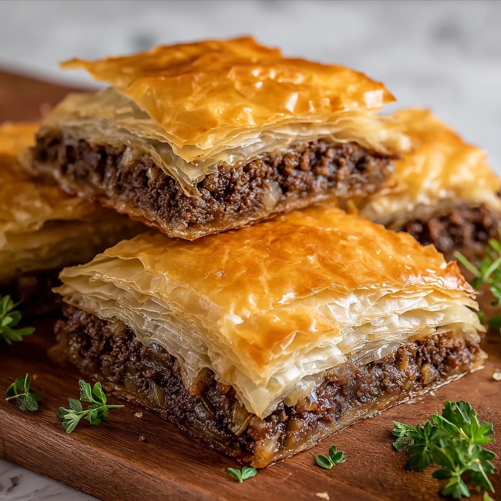 Greek Phyllo Meat Pie (Kimadopita) Recipe - Recipe Image
