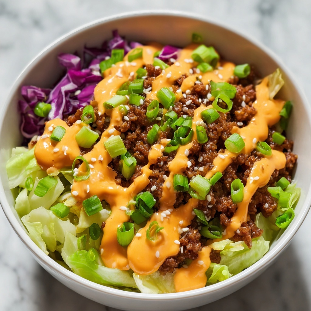 Asian-Inspired Egg Roll in a Bowl with Creamy Chili Sauce Recipe - Recipe Image