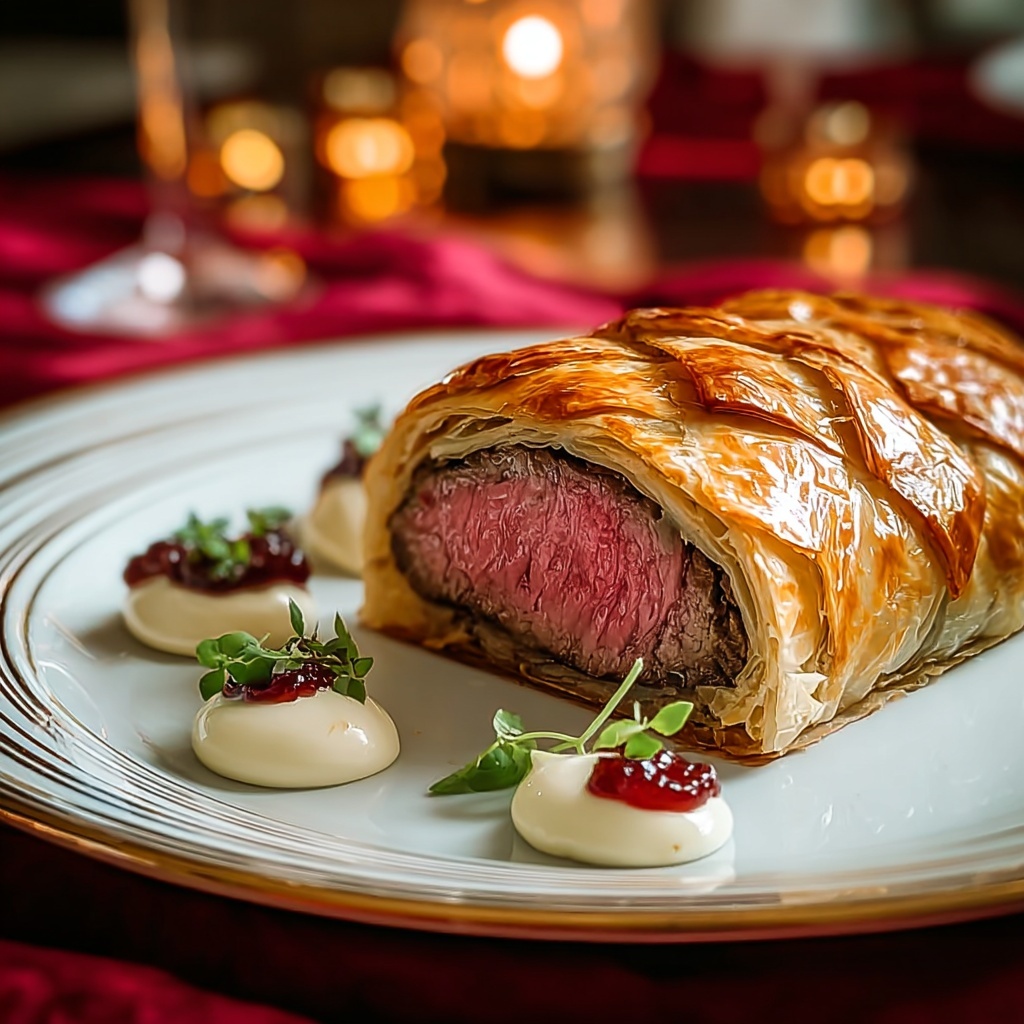 Classic Beef Wellington with Mushrooms and Puff Pastry Recipe - Recipe Image