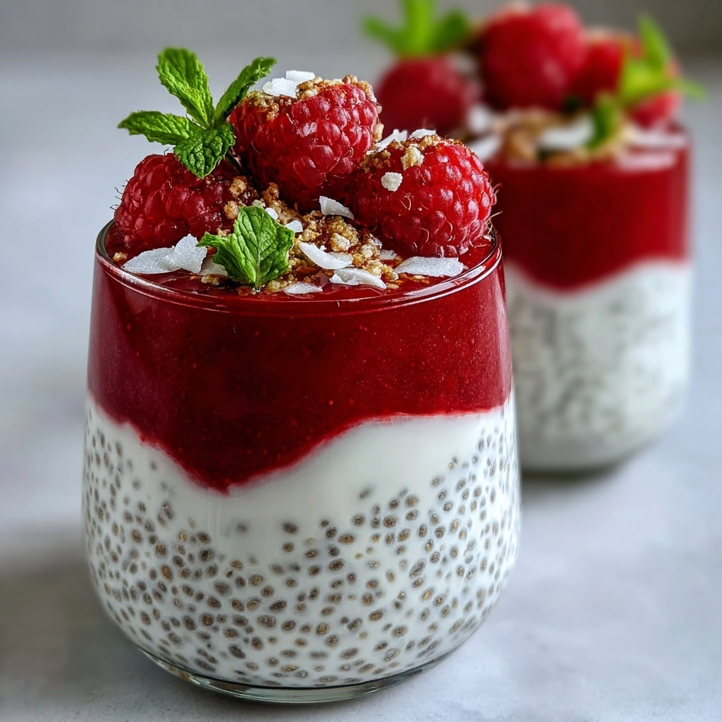 Vegan Raspberry Coconut Chia Parfaits Recipe - Recipe Image