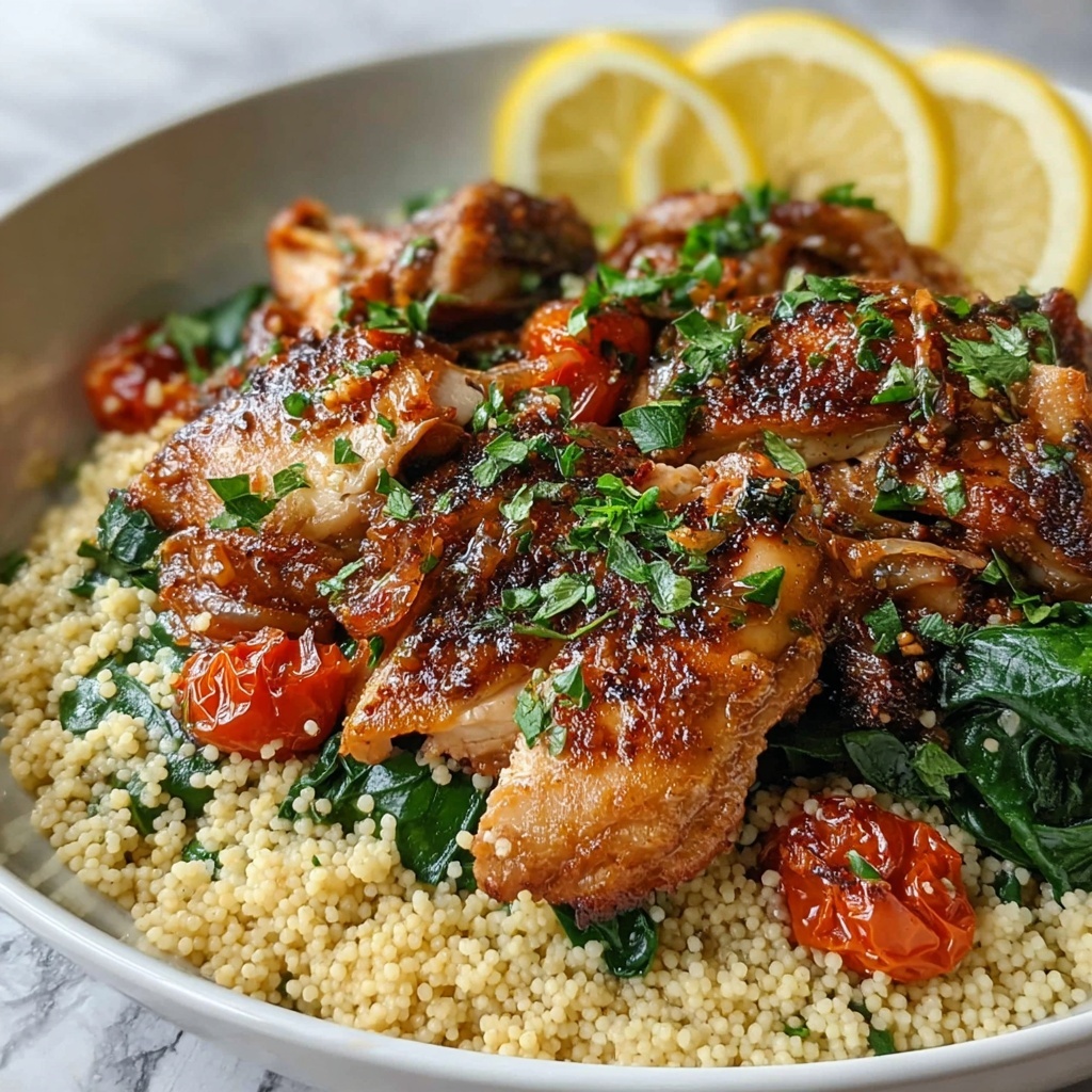 One-Pan Garlic Butter Chicken Couscous Recipe - Recipe Image