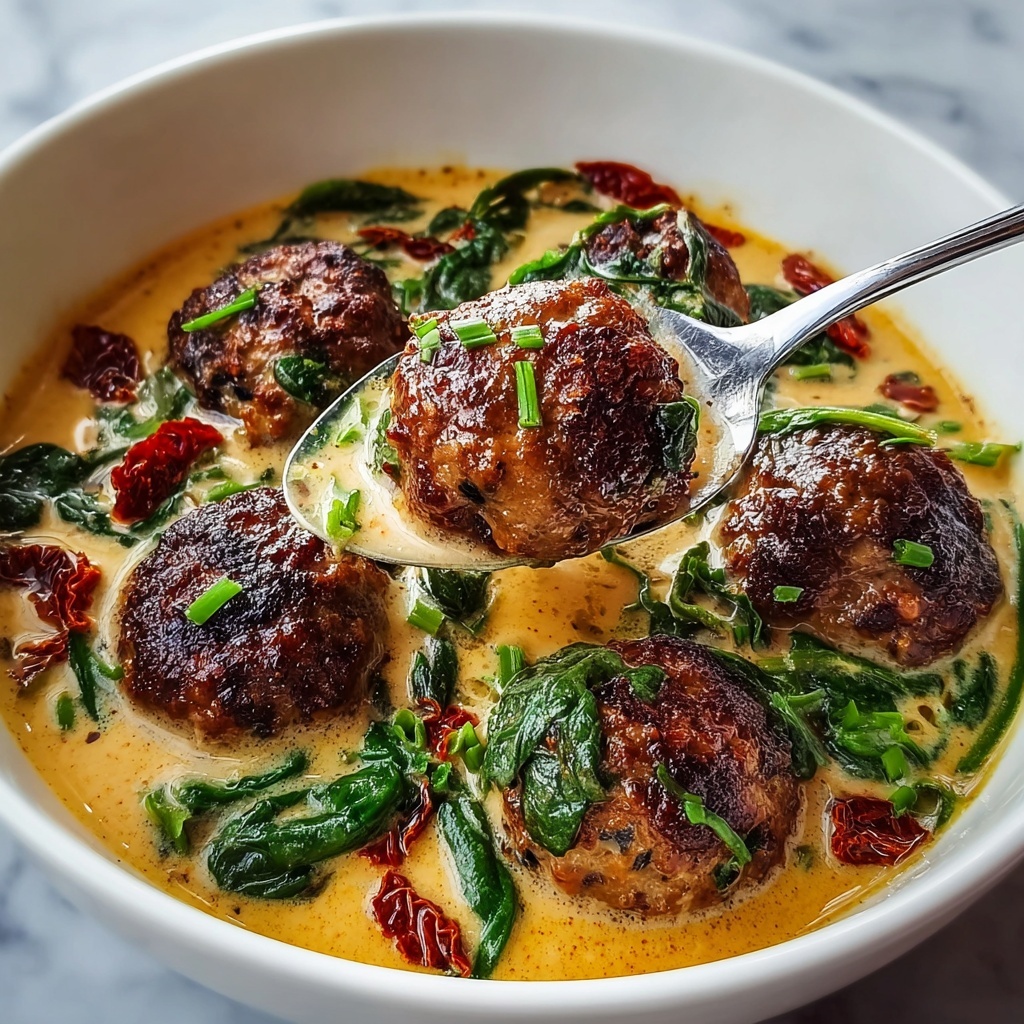 Creamy Tuscan Turkey Meatball Soup Recipe - Recipe Image